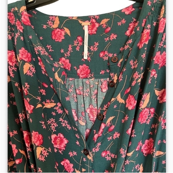 Free People Flower Fields Mini Dress in Emerald Combo - Picture 7 of 10